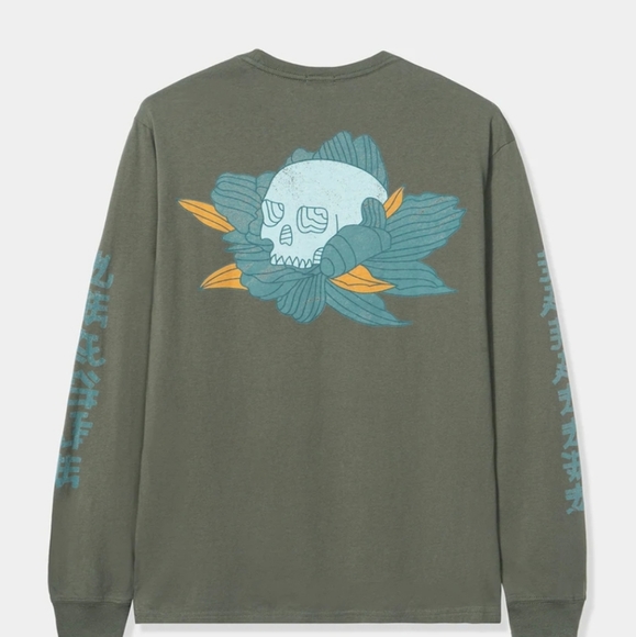 PARALLEL X LEAGUE AXEL LONG SLEEVE SKULL ARMY CREWNECK MENS SHIRT NEW WITH TAGS - Picture 2 of 16